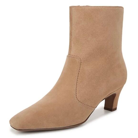 Franco Sarto Womens Alexandria Heeled Ankle Bootie US 6.5 M Brown Suede NWOB - Picture 1 of 13